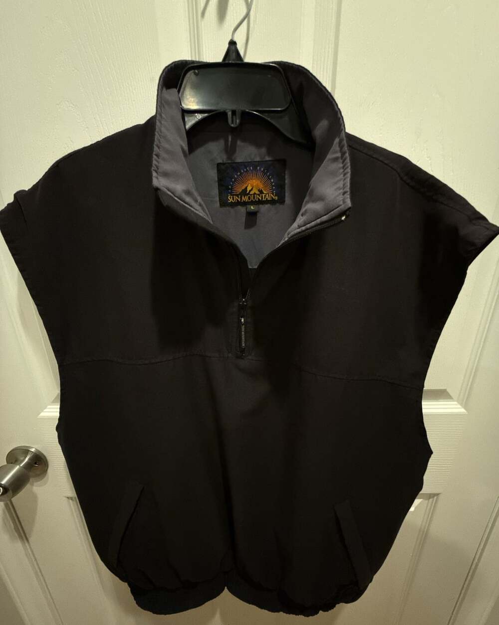 Sun Mountain Vest Size L Black 1/4 Zip Golf Outerwear